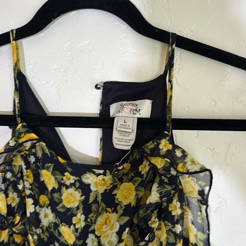 Sweet Storm Yellow and Black Floral Maxi Dress - Picture 2 of 6